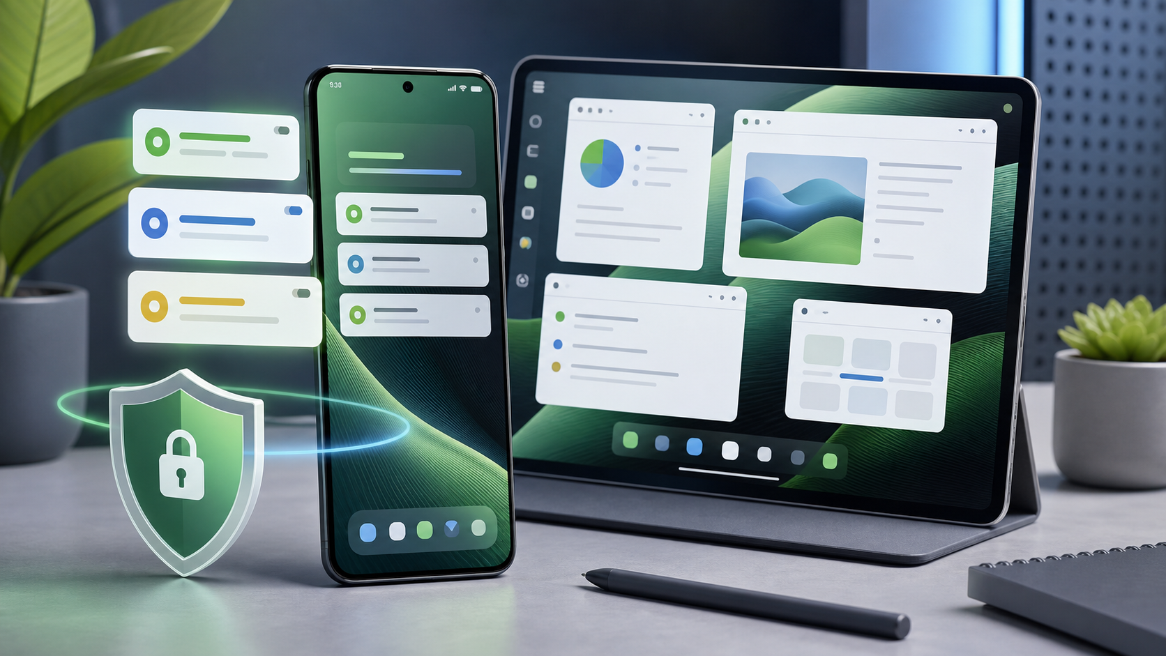 ภาพประกอบข่าว Android 16 พร้อม Live Updates ความปลอดภัย และโหมดหน้าต่างบนแท็บเล็ต