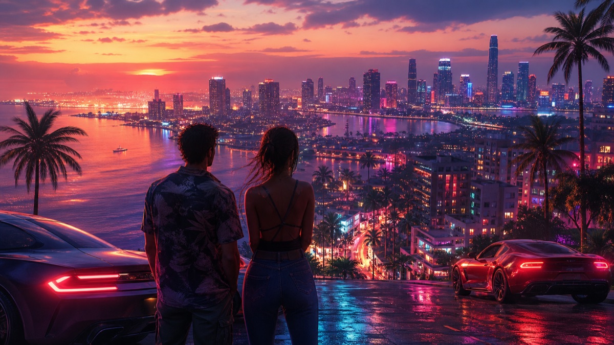 ภาพประกอบบทความ GTA VI เมืองชายทะเลนีออนและบรรยากาศเกมโอเพนเวิลด์